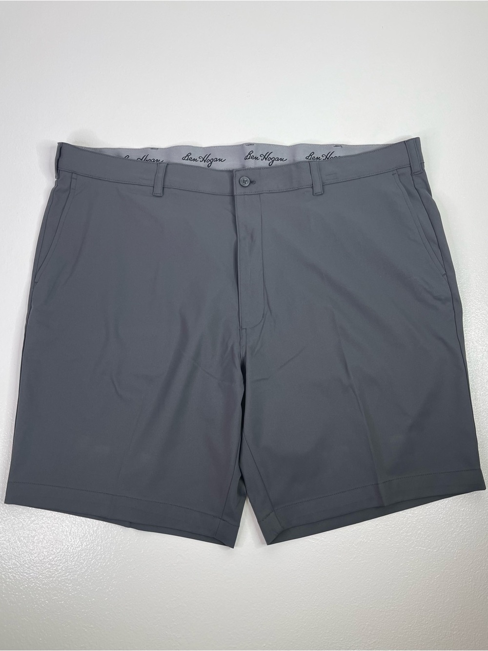 Ben Hogan Active Flex Flat Front Performance Golf Shorts Gray 44